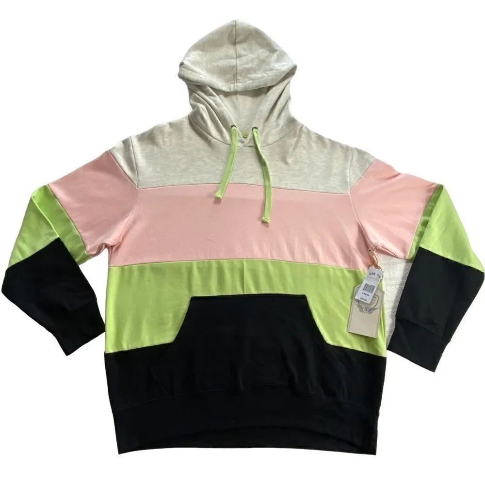 BLACKJACK MEN’S LARGE Colorblock Pullover  Hoodie
